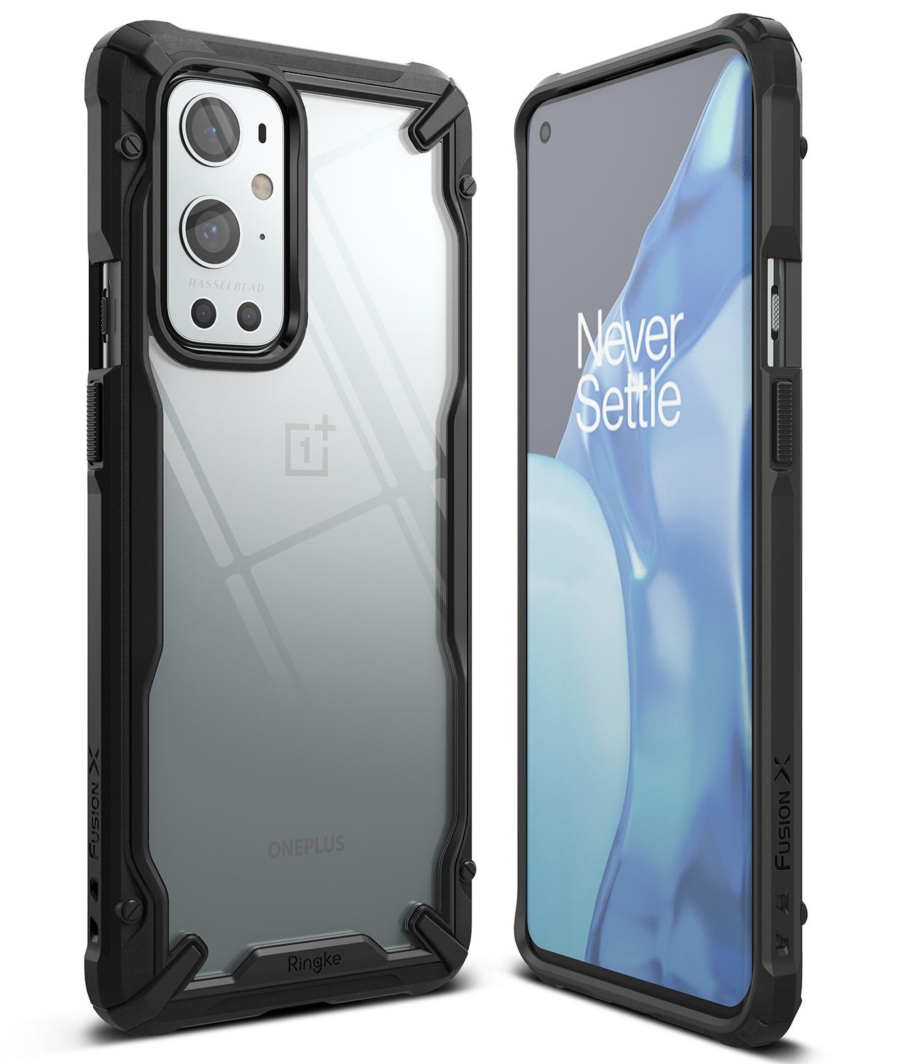Ringke Case Compatible with OnePlus 9 Pro Hard Fusion-X Ergonomic Transparent Shock Absorption TPU Bumper [ Designed Case for OnePlus 9 Pro ] - Black - Black