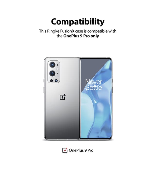 Ringke Case Compatible with OnePlus 9 Pro Hard Fusion-X Ergonomic Transparent Shock Absorption TPU Bumper [ Designed Case for OnePlus 9 Pro ] - Black - Black