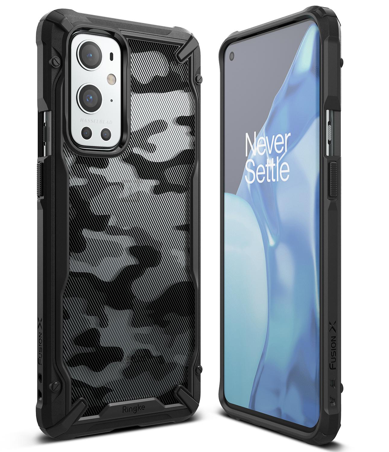Ringke Case Compatible with OnePlus 9 Pro Hard Fusion-X Ergonomic Transparent Shock Absorption TPU Bumper [ Designed Case for OnePlus 9 Pro ] - Camo Black - Camo Black