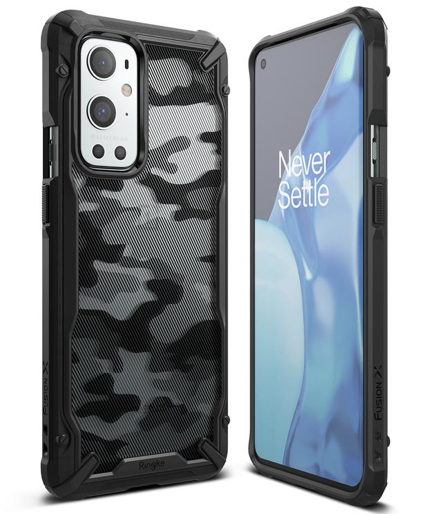 Ringke Case Compatible with OnePlus 9 Pro Hard Fusion-X Ergonomic Transparent Shock Absorption TPU Bumper [ Designed Case for OnePlus 9 Pro ] - Camo Black - Camo Black - SW1hZ2U6MTI3MDE0