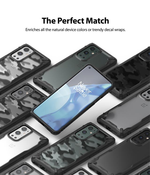 Ringke Case Compatible with OnePlus 9 Pro Hard Fusion-X Ergonomic Transparent Shock Absorption TPU Bumper [ Designed Case for OnePlus 9 Pro ] - Camo Black - Camo Black - SW1hZ2U6MTI3MDE4
