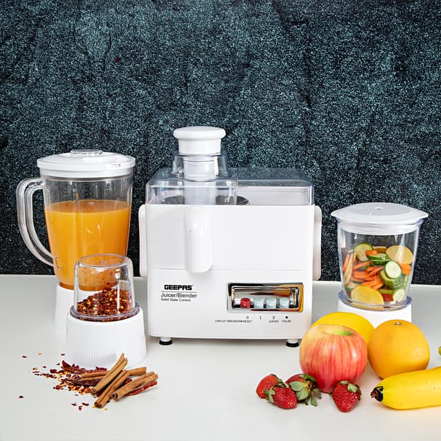 خلاط كهربائي Geepas 4-in-1 Food Processor -  Blender Juicer, 600W