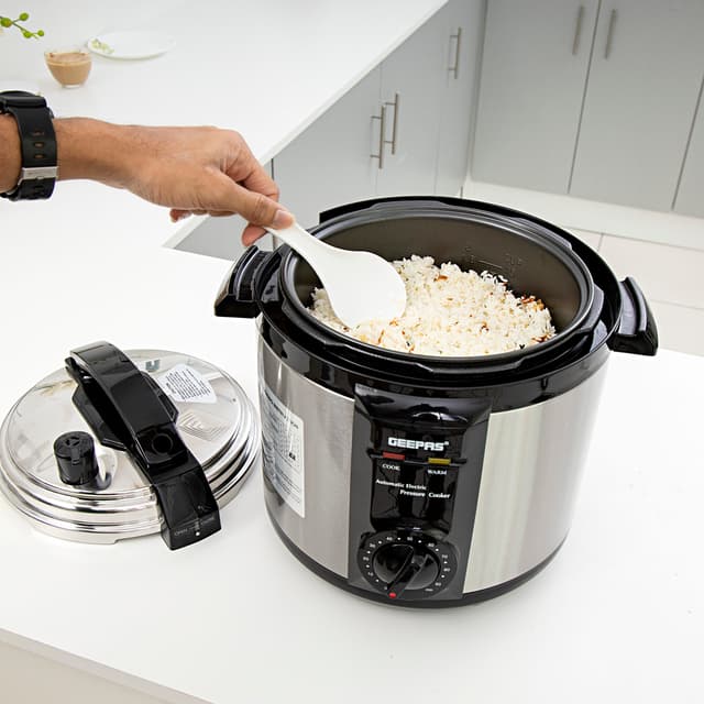 Geepas Electric Pressure Cooker 6 L Capacity SS Body 1190 W