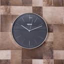 ساعة حائط دائرية جيباس بدون صوت أسود وفضي Geepas Wall Clock Silent Non Ticking