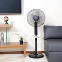 Geepas 16" Stand Fan with Remote Control - 3 Mode/Speed, 5 Leaf Blade Wide Oscillation, Adjustable Height & Tilt Setting With Led Display - 7.5 Hours Timer