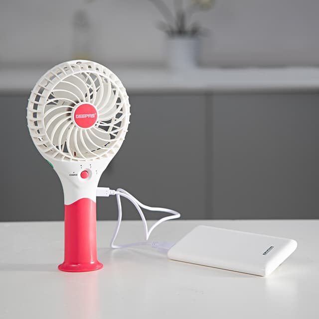 مروحة Geepas Rechargeable Mini Fan - Personal Portable Fan with 3 Speed Options
