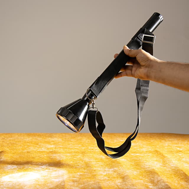 Geepas GFL4653 Rechargeable LED Flashlight 470mm - LED Torch Light - Built-in 5D Battery - Long Distance Range with Big Reflector - Powerful Torch for Indoor & Outdoor Activities