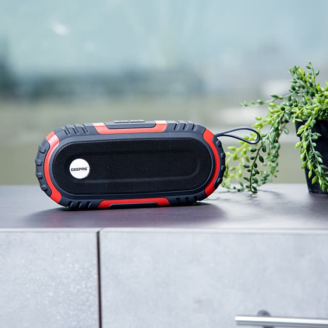 Geepas GMS11180 Bluetooth Rechargeable Speaker - Portable Wireless Speakers, 1500mAh Battery with Bass, TF Card, AUX, USB Playback -Perfect for Home, Party, Outdoor - 126530