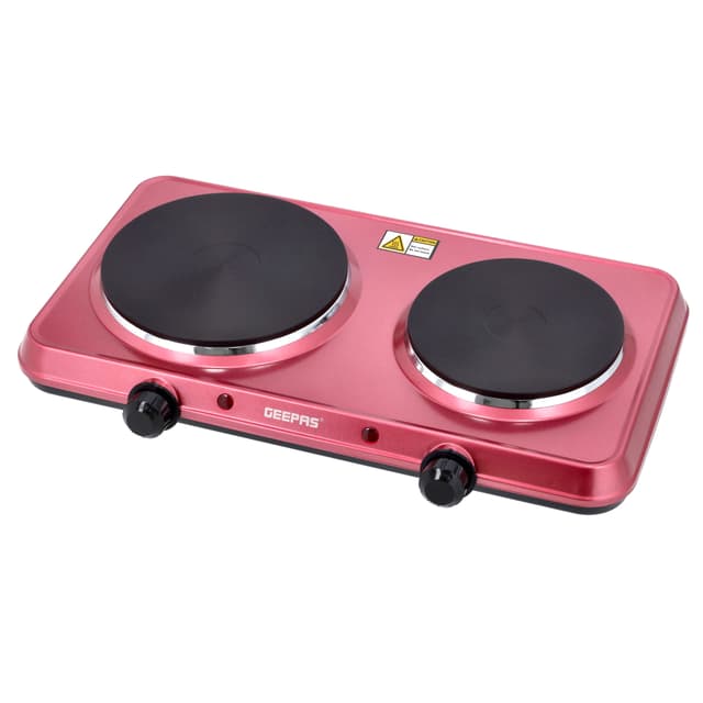 Geepas 2000W Electric Double Hot Plate with Thermostat Control