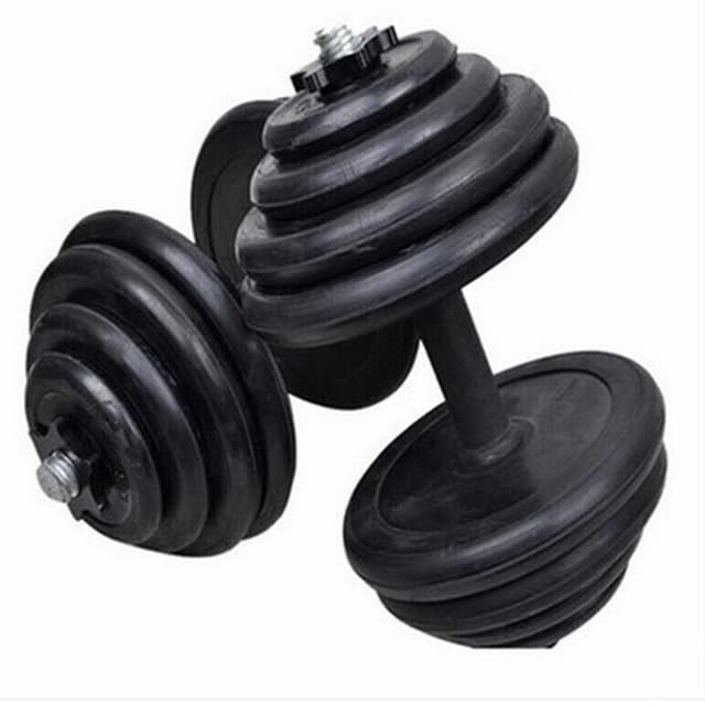 دمبل  adjustable rubber dumbbell set