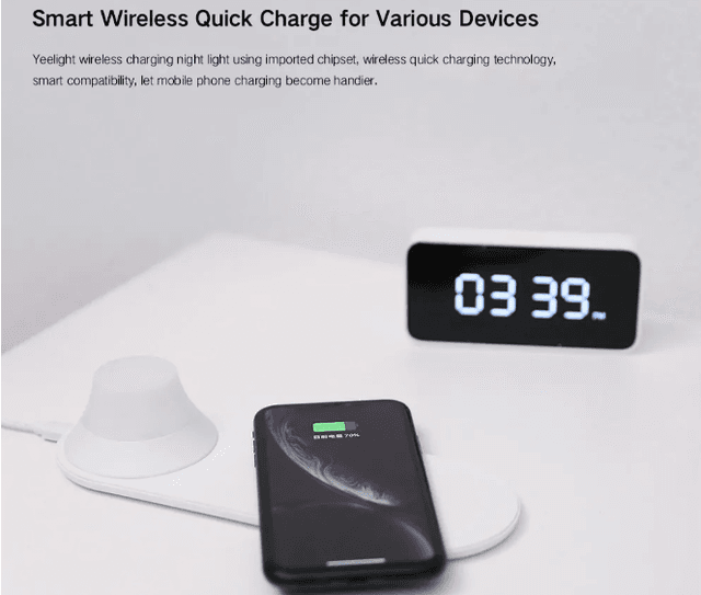 شاحن اللاسلكي السريع مع إضائة  Yeelight Wireless Quick Fast Charger USB Charging Port - SW1hZ2U6MTYxNzE2