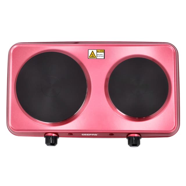 Geepas 2000W Electric Double Hot Plate with Thermostat Control