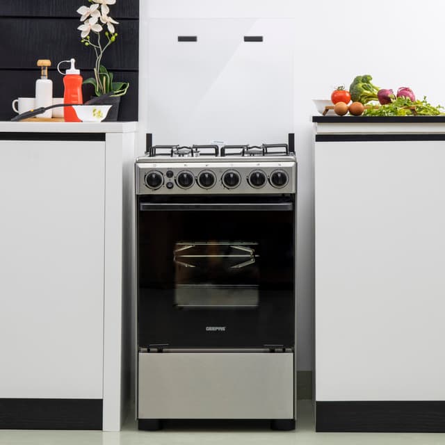 Geepas Cooking Range, Stainless Steel Housing, GCR5021NSC,4 Gas Burner
