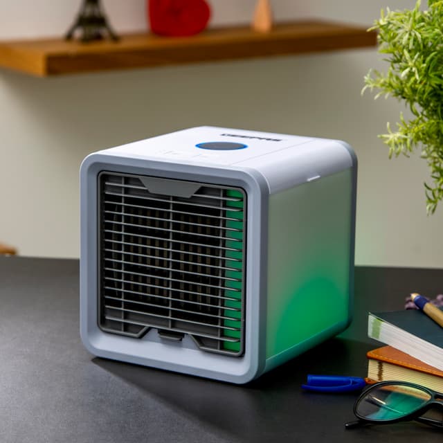 Geepas Mini Air Cooler - 750 ml - 3 Speed Options - LED Night Light - 127371