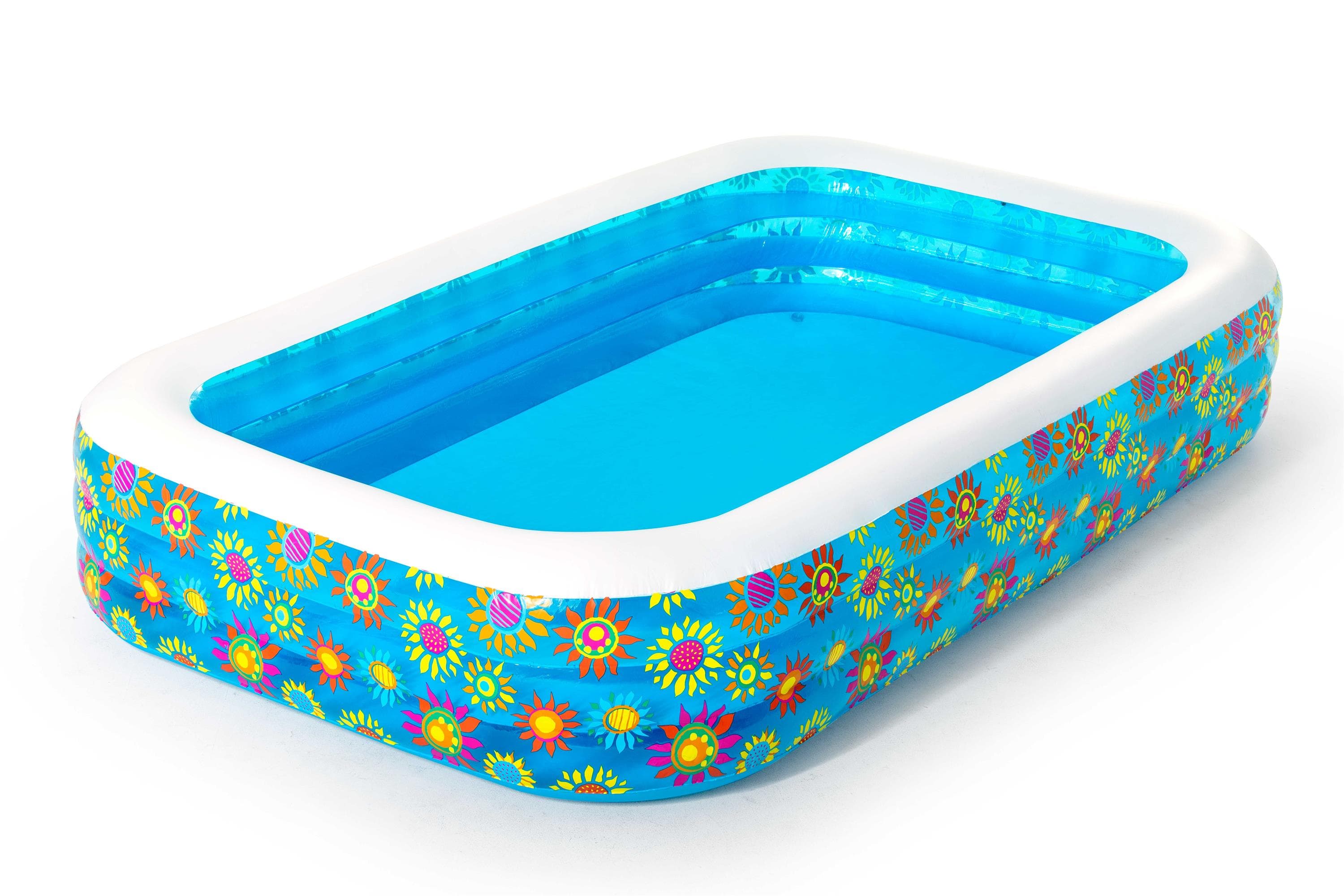 بركة سباحة اطفال مستطيلة أزرق بيست واي Bestway 229 × 152 × 56 Blue Rectangular Pool Happy Flora Kids