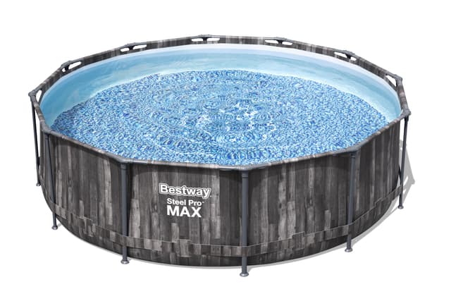 مسبح كبير للاطفال مستدير 9 لتر أسود بيست واي Bestway Black 366X100 9L Round Poolset Steelpro Max - 128121