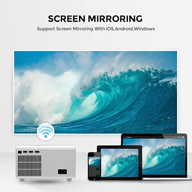 بروجكتر منزلي أندرويد وونكت 4500 لومن 200 بوصة Wownect Home Smart Android LED Projector 1080P