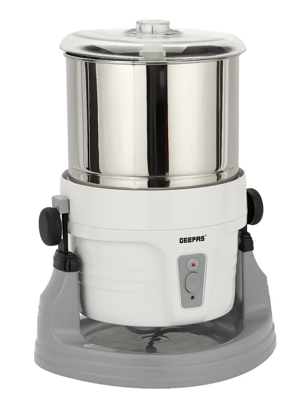 Geepas Wet Grinder - Stainless Steel Drum 2L Capacity - Interlocking Mechanism Transparent Lid & High Quality Grinding Stones - Ideal for Dhal, Grains, Curry Paste, Cutney, Idly Dosa Batter & More