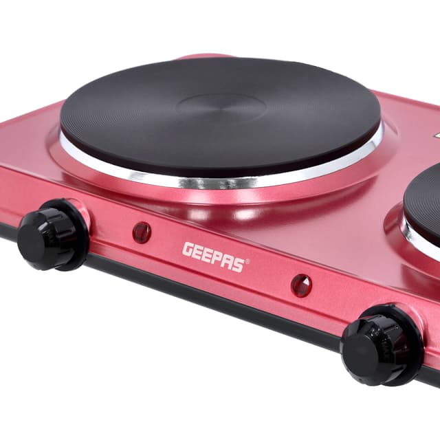 Geepas 2000W Electric Double Hot Plate with Thermostat Control