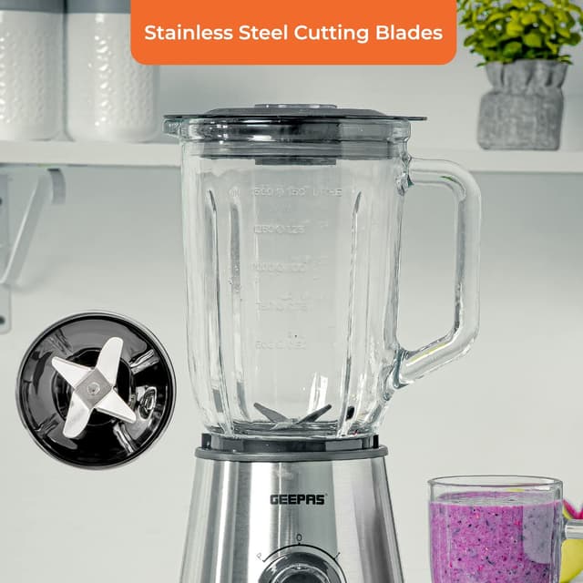 خلاط يدوي كهربائي جيباس 700 واط Geepas 1.5L Glass Jug Food Blender Smoothie Maker