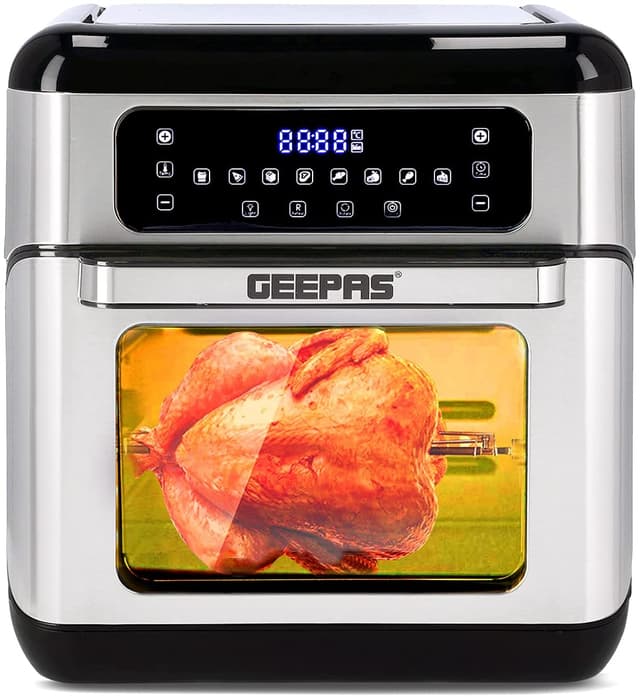 فرن كهربائي صغير جيباس 10 لتر Compact Powerful 1500W 9 In 1 Air Fryer Oven - Geepas