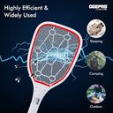 Geepas Bug Zapper Rechargeable Mosquito Killer, Fly Swatter/Killer And Bug Zapper Racket -Super-Bright Led Light To Zap In The Dark -10 Hours Working - SW1hZ2U6MzEyMTYyNQ==