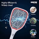 Geepas Bug Zapper Rechargeable Mosquito Killer, Fly Swatter/Killer And Bug Zapper Racket -Super-Bright Led Light To Zap In The Dark -10 Hours Working