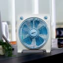 Geepas GF21113 12'' Box Fan - 3 Speed, 60 Minutes Timer – Portable Personal Desk Fan with Powerful Copper Motor - Ideal for Office, & Home- 2 Year Warranty