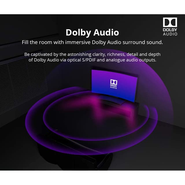 Minix NEO U22-XJ 4K Android TV Box, Ultra HD Media Hub, Android OS, Dolby Audio [ 4GB RAM 32GB eMMC ] with 5G WIFI USB 3.0 USB-C [data only] Bluetooth Gigabit LAN HDMI Ports - Black