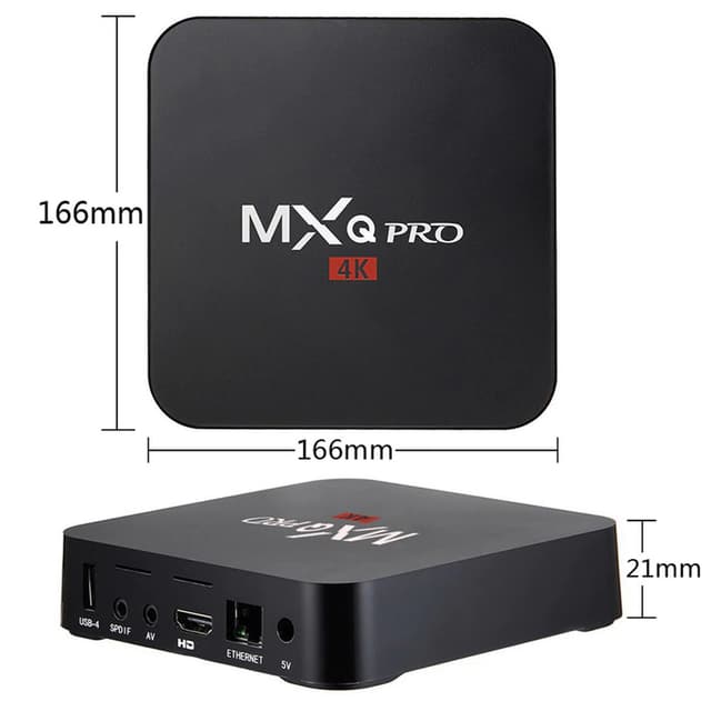 Wownect MXQ Pro Android TV Box 4k [2GB / 16GB] Quad Core Amlogic S905W WiFi Smart TV Box [ Supports Miracast / Airplay ] With USB, SPDIF, LAN, HDMI, SD Card Ports - Black