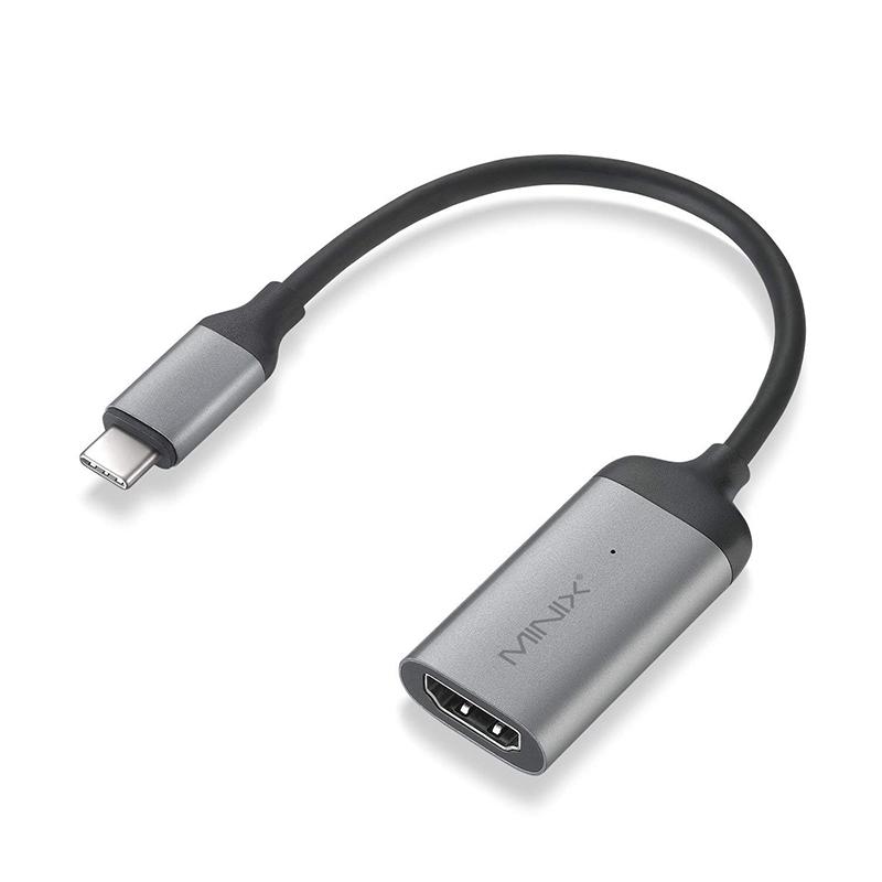 MINIX NEO C-HD, USB-C to 4K/60Hz HDMI Adapter For Windows, Mac and Chrome OS - Grey
