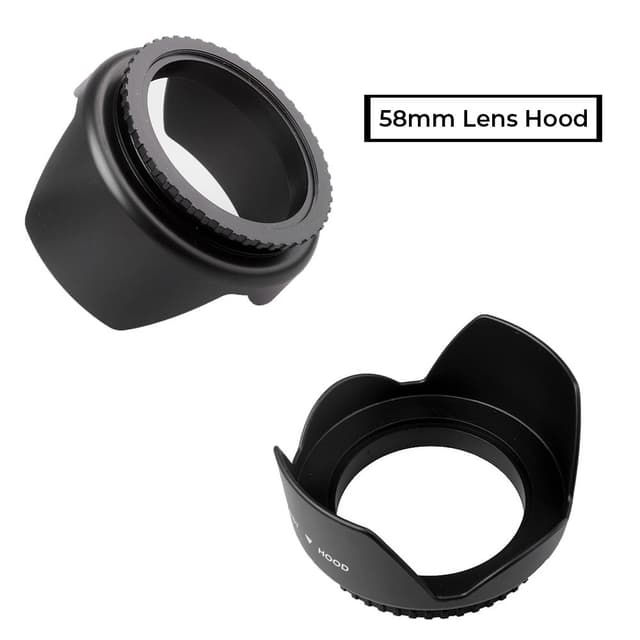 O Ozone Professional 58mm Tulip Flower Lens Hood [ Compatible for Nikon, for Canon DSLR Camera, Digital Cameras and Camcorders ] [Protects Lens from Accidental Impact] - Black