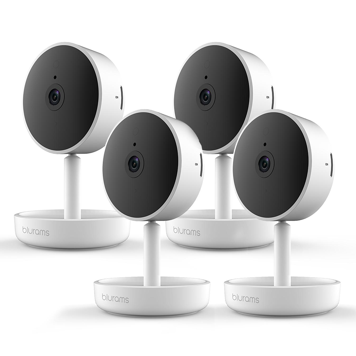 Blurams Home Pro 1080P Security Camera with 2-Way Audio, Siren Alarm, Human/Sound Detection, Night Vision [Pack Of 4] - White
