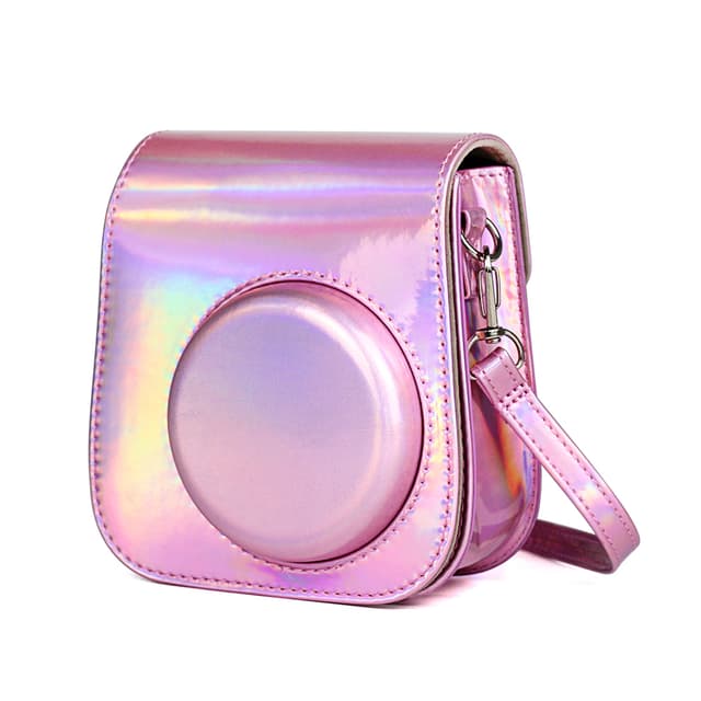 O Ozone Holographic Case for Fujifilm Instax Mini 11 Case PU Leather Instant Camera Cover with Adjustable Strap [ Designed Cover for Fujifilm Instax Mini 11 Instant Camera Bag ] - Pink - Pink