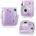 O Ozone Transparent Hard Camera Case for Fujifilm Instax Mini 11 Instant Camera Cover with Adjustable Strap [ Shining Case Designed for Instax Mini 11 Case ] - Glitter Purple - Purple