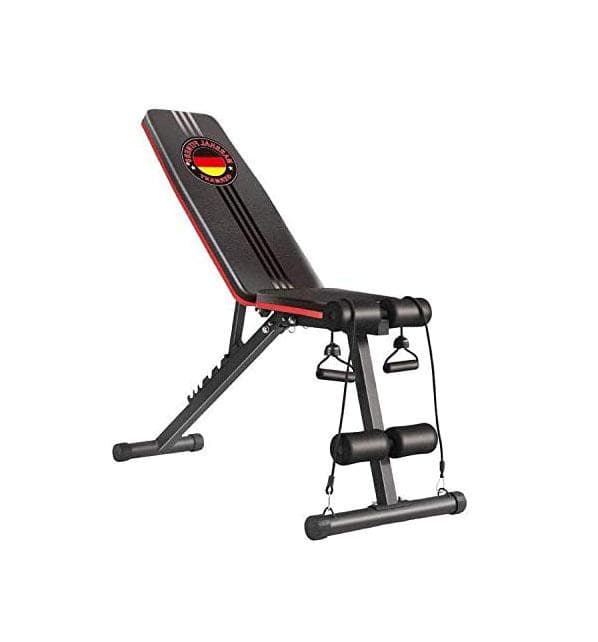 بنش رياضي مقعد تمارين رياضية مع حبال مطاطية قابل للطي مارشال فتنس Marshal Fitness With Retractable bungee Cords Exercise Dumbbells Bench