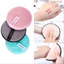 O Ozone Reusable Makeup Remover Sponge Cloth Face & Eye Cleansing Round Circle Puff Eco-friendly Washable Makeup Removing Pad [3 Per pack] Microfiber Face Cleansing - Multicolor - SW1hZ2U6MTI1ODEx