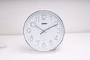 ساعة حائط دائرية جيباس بدون صوت أبيض وفضي Geepas Wall Clock Silent Non Ticking