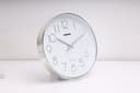 ساعة حائط دائرية جيباس بدون صوت أبيض وفضي Geepas Wall Clock Silent Non Ticking