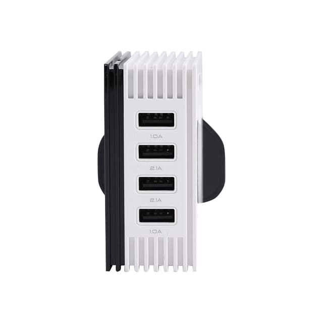 Geepas 4 USB Charger - Power Port 4, Travel Charger, Ideal for iPhone XS/XS Max/XR/X/8, Galaxy S8/Note 3, iPad Air 2/mini 3, and More