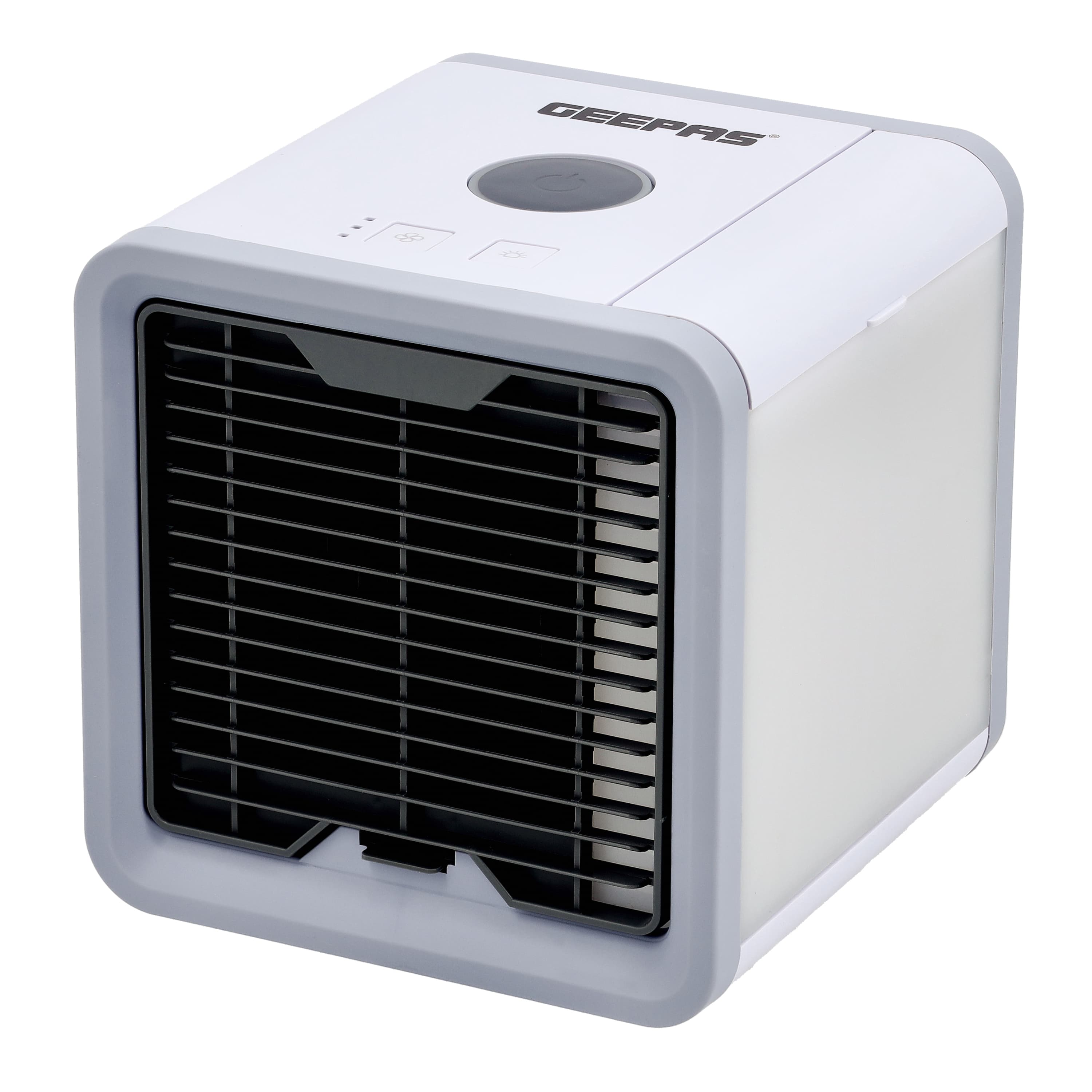 Geepas Mini Air Cooler - 750 ml - 3 Speed Options - LED Night Light