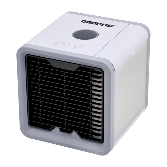 Geepas Mini Air Cooler - 750 ml - 3 Speed Options - LED Night Light - 127368