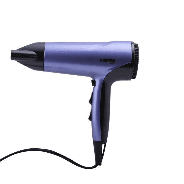 Geepas GHD86017 Compact Hair Dryer 1800W - Portable Ionic Fast Drying Blower with 3 Heat & 2 Speed Settings, Cool Shot - Removable Filter - Quickly Dry & Style Hair