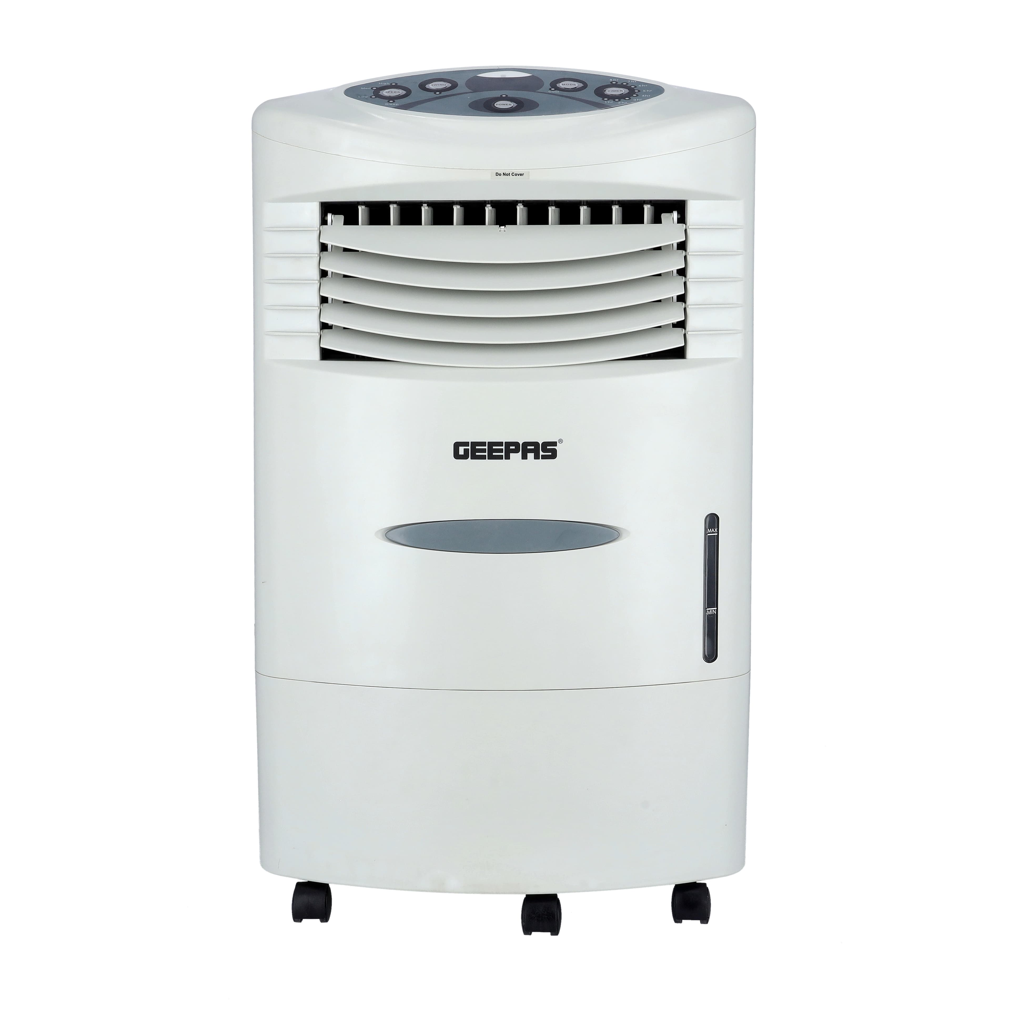 Geepas Air Cooler - Portable Ergonomic Design with 4 Speed, Led Control Panel - 20L Water Tank & Ice Compartment - Led Control Panel with Remote - Wide Oscillation - Ideal for Home, Office & More