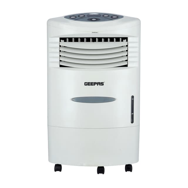 Geepas Air Cooler - Portable Ergonomic Design with 4 Speed, Led Control Panel - 20L Water Tank & Ice Compartment - Led Control Panel with Remote - Wide Oscillation - Ideal for Home, Office & More - 255311