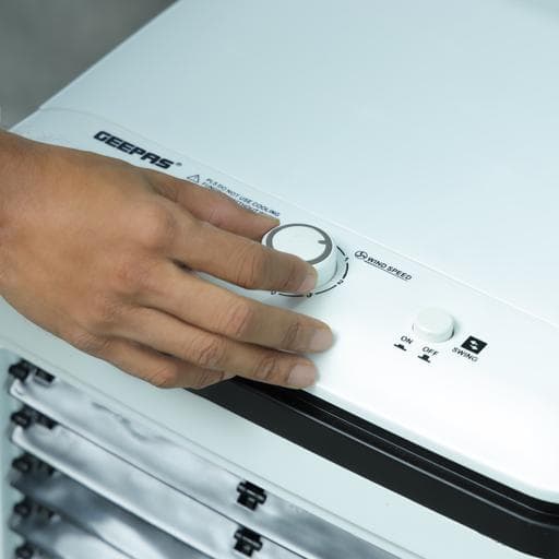 مكيف صحراوي متنقل جيباس 3 سرعات Geepas Air Cooler Ice Compartment & Remote Control Portable Ergonomic Design - 84680