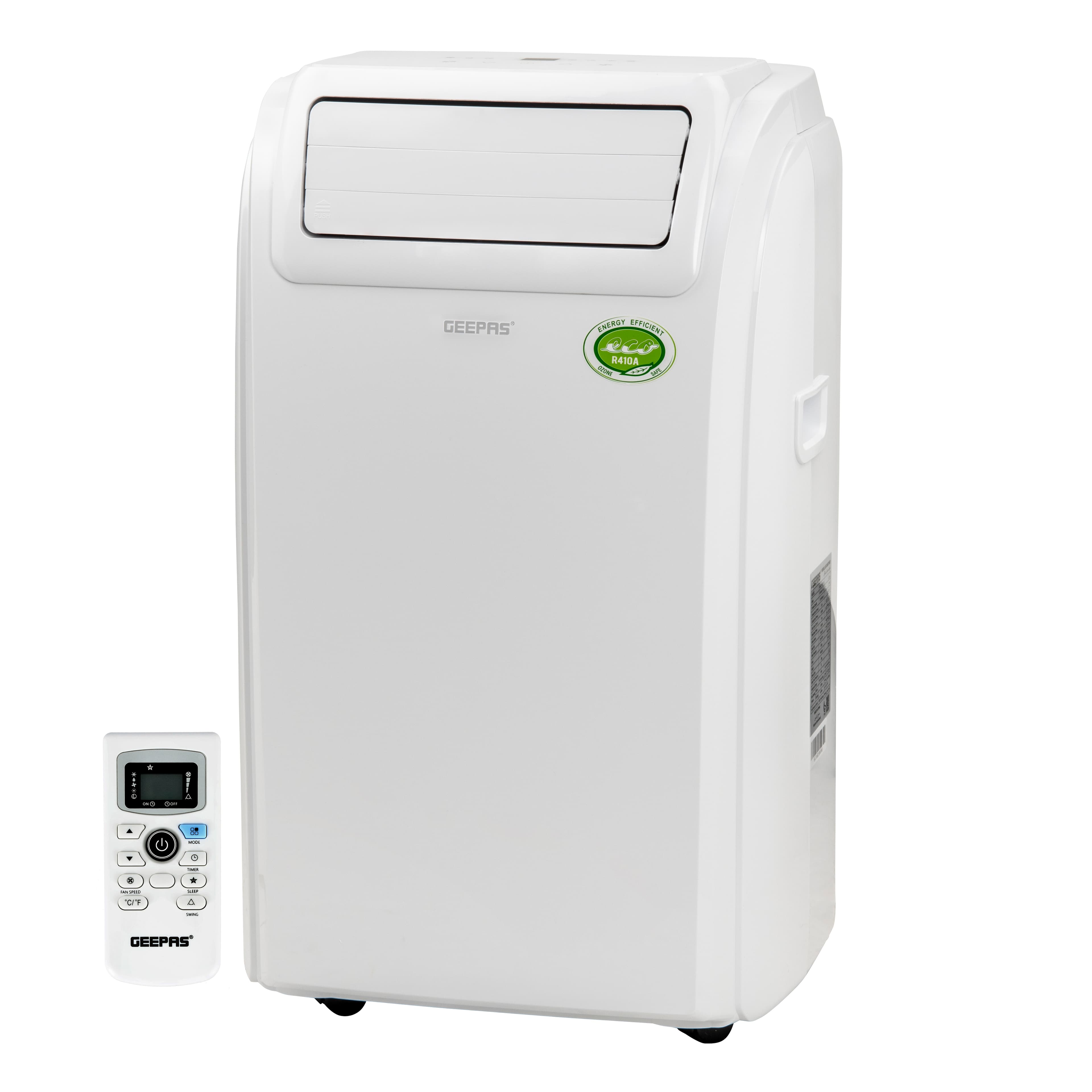 Geepas Gacp1216cu Portable Air Conditioner - 3 Mode (Cool/Fan/Dry) & Speed 24 Hours Timer | Remote Control 0.4 L Water Tank Auto Horizontal Swing |12000btu 1 Year Warranty