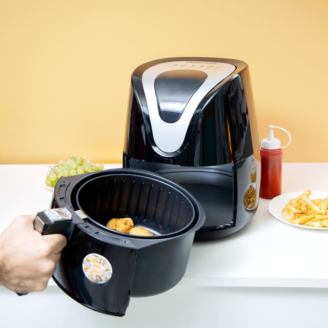 Geepas GAF37501 1500W Digital Air Fryer 3.5L- Hot Air Circulation Technology for Oil Free Low Fat Dry Fry Cooking Healthy Food - Non-Stick Basket, Dishwasher Safe, Overheat Protection - 2 Years Warranty - 84713