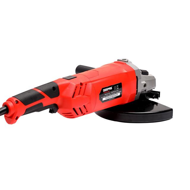 Geepas Angle Grinder 230mm - Keyless Protective Guard Anti Start Feature Top Body Switch with Side Handle - No Load 66000RPM - Ideal for Metal Cutting/Grinding - 2400W