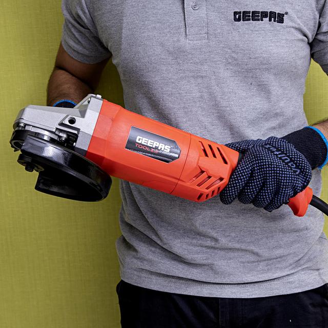 Geepas Angle Grinder 230mm - Keyless Protective Guard Anti Start Feature Top Body Switch with Side Handle - No Load 66000RPM - Ideal for Metal Cutting/Grinding - 2400W